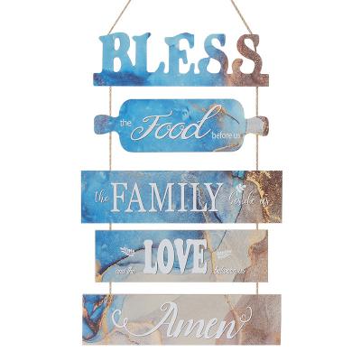 TM5485-185L1A-TM5 Wall Decoration Prayer Sign Wall Hanging Wooden Hanging Tag Small Wooden Sign UV Printing Laser Cutting Door Hanging