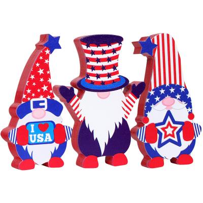 TM714 3pcs set of Wood American Independence Day July 4th Decorations 