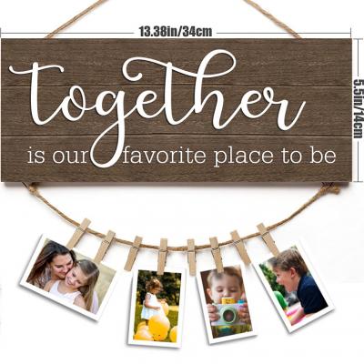 AL663832133980 Creative Wooden Message Board Restaurant Hanging Picture Retro Bedroom Living Room Photo Wall Wooden Photo Frame Decoration