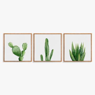 JA18E039 Scandinavian Room Decoration Painting Simple Green Leaves Hanging Painting Modern Flower Painting