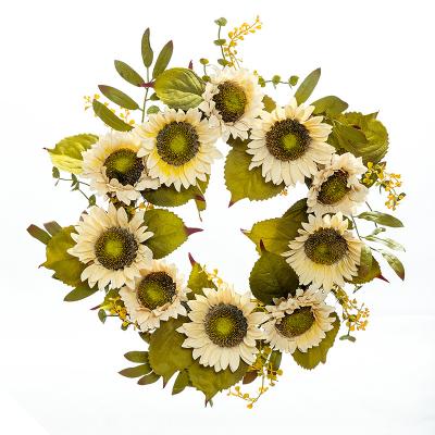 BLMM00005 New Thanksgiving Wreath Sun Flower Front Door Decoration Autumn Wreath for Home Decoration