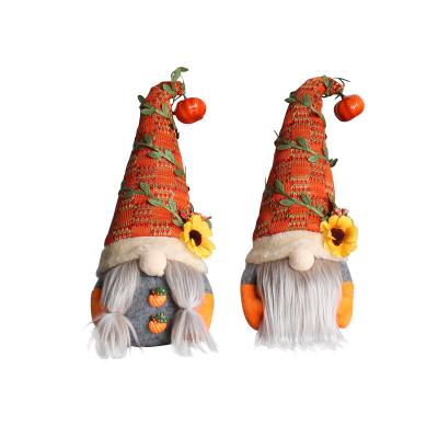 YWGHE3-1 Pumpkin Sunflower Faceless Doll Dwarf Decoration Window Decoration Harvest Festival Doll