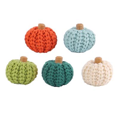 WGHHH1-11 Knitted Pumpkin Decorative Ornaments DIY Handmade Woven Colorful Pumpkin Party Decoration 