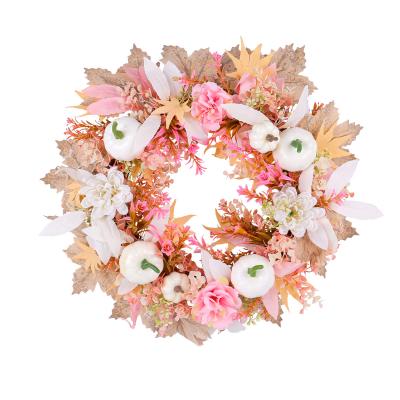 YWGHV1-27 Simulated Wreath Pumpkin Vine Door Hanging harvest Festival Display Window Decoration Wreath Hanging Accessories