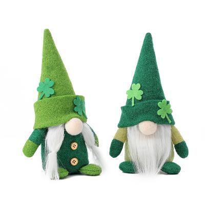 YWGHC1-17 New Rudolf Doll Irish Trick Festival Green Hat Doll Faceless Old Man Green Leaf Festival Decoration