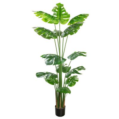 DGYJ-0019 Nordic Style Simulation of Green Plants Monstera Deliciosa Floor Potted Plants Large Living Room Indoor Bonsai Decorative Monstera Deliciosa