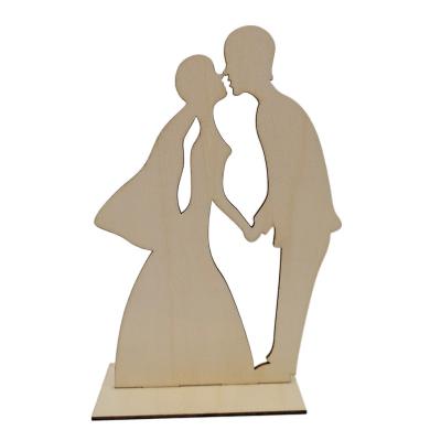 TTXP1-A10-03-10 Valentine's Day Wooden Dorative Ornaments Creative Groom and Bride Tabletop Decorations Wedding Wooden Chips