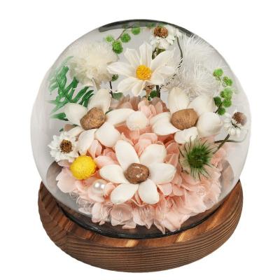 KMSY00002 Natural Instagram Style Eternal Flower Glass Cover Valentines Day Christmas Preserved Flowers