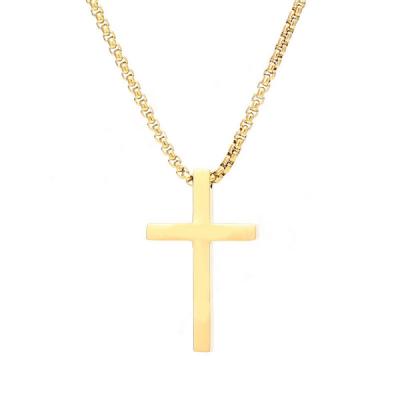 Hot Selling Stainless Steel Letter Pendant Electroplated with Customized Logo Cross Necklace for Men and Women