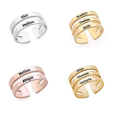 Hot Selling Personalized Titanium Steel Ring, Customized Name Logo Suitable for Men Women or Family for Dropshipping 