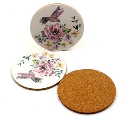 Customized Round Square MDF ​Cork Coasters Printed Pattern MDF Coasters 