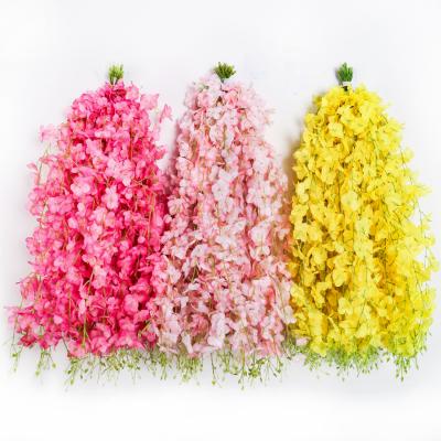 Simulated wisteria flower string, embroidered ball flower strip, vine decoration, fake flower vine strip, hanging wedding plastic