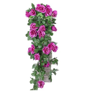 Simulated Rose Vine Wall Hanging, Fake Flower Hanging, Artificial Strip Hanging Basket, Indoor Living Room Wall, Simulated Flower Vine